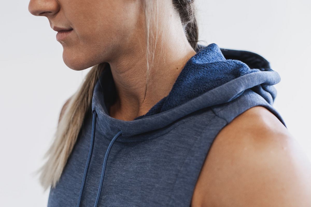 Nobull Microplush Sleeveless Women's Hoodie Deep Grey | Australia (JL7346)